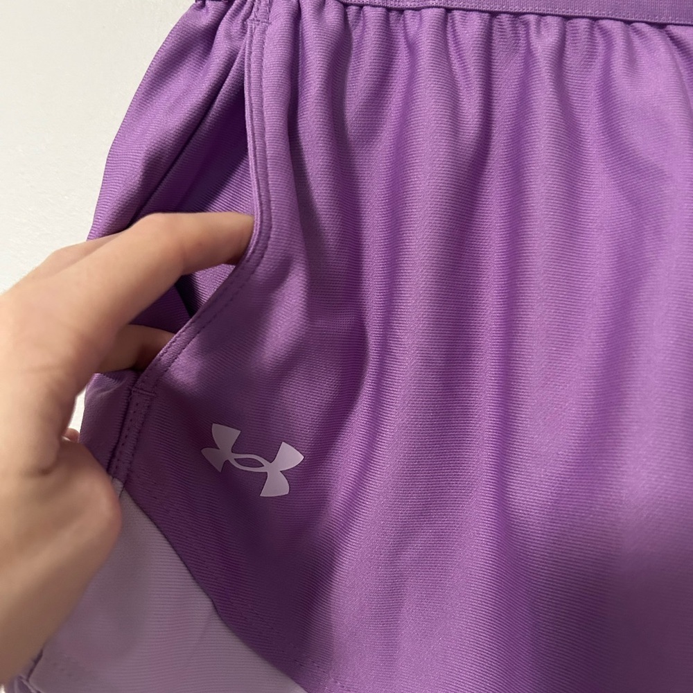 NWT Under Armour Women's Purple/Lavender Athletic Shorts, Size XS - Picture 2 of 6